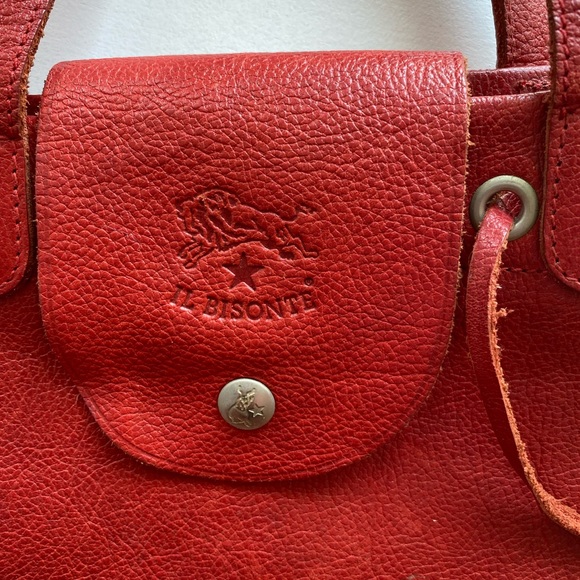 IL Bisonte vintage drawstring knapsack backpack purse - Picture 3 of 7